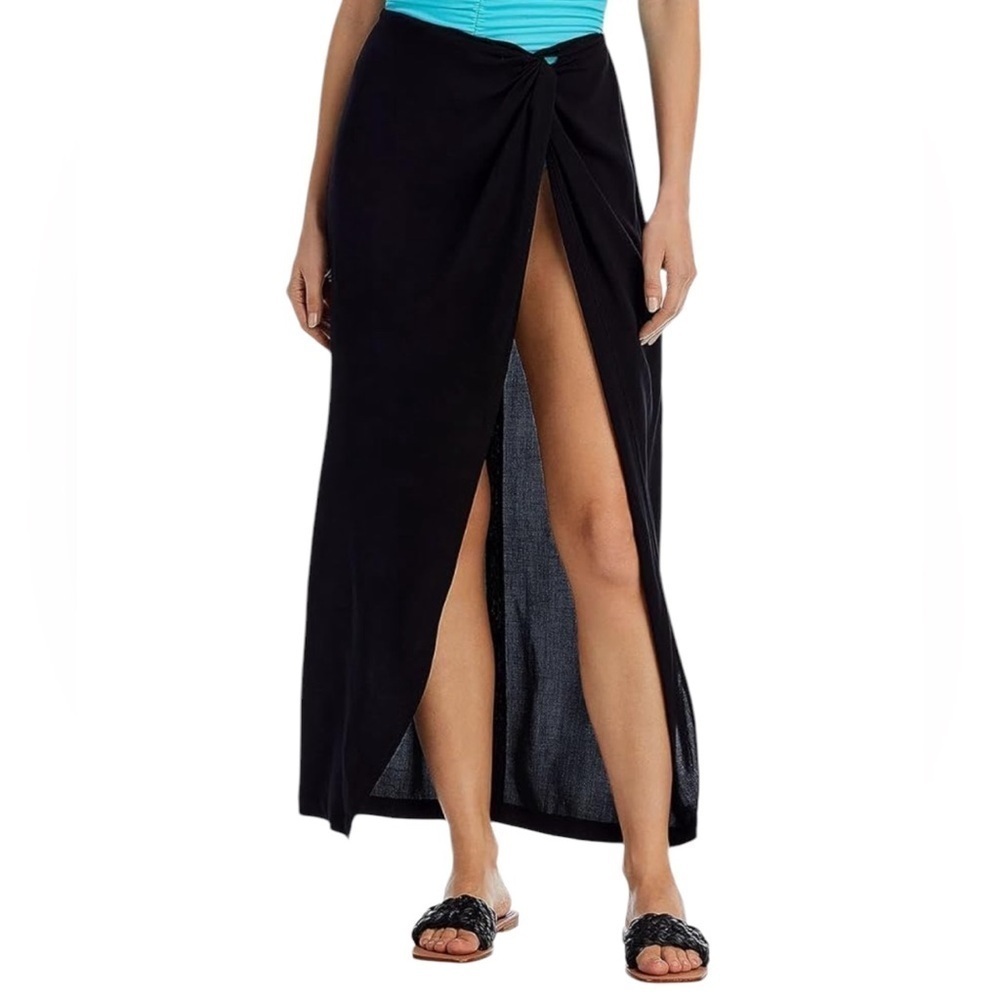 NWT AQUA SWIM Ankle Length Slit Rayon Twist Sarong Coverup Size XSmall/Small